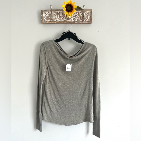 FREE PEOPLE Women’s Kimmi Long Sleeve Top Heather Gray color-SIZE X-Small - Picture 9 of 12